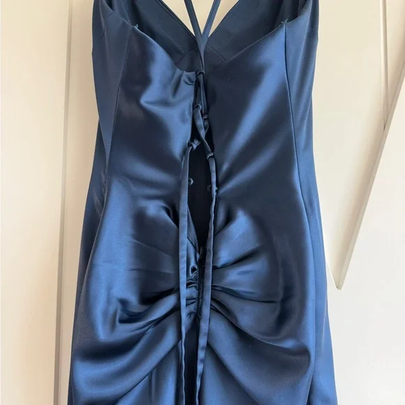 La Femme Navy Blue Prom Dress - Picture 9 of 10